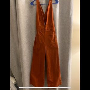 UO Eleanor Plunging Denim Jumpsuit
